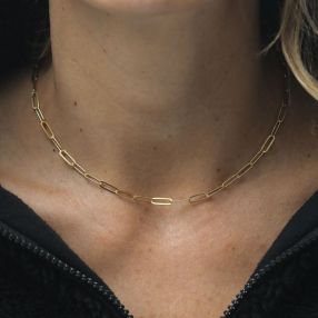 שרשרת paperclip בציפוי זהב